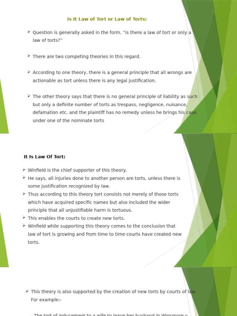 Law of Tort vs. Law of Torts Explained | PDF | Tort | Common Law