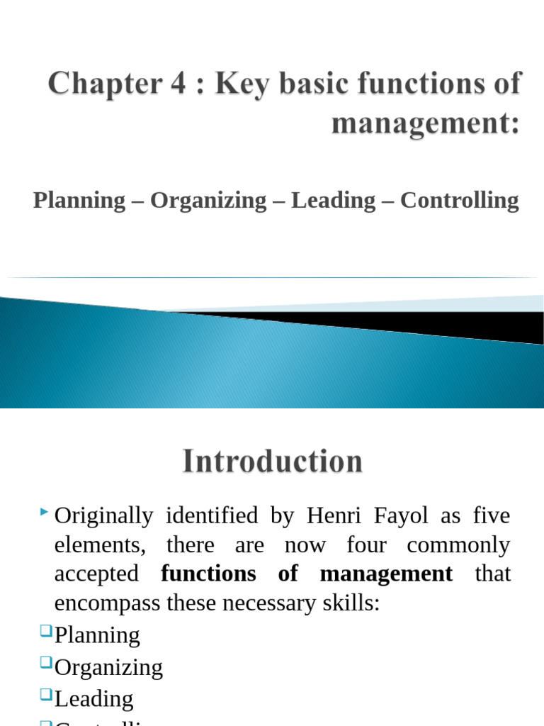 Management Functions: Planning to Control | PDF | Goal | Business