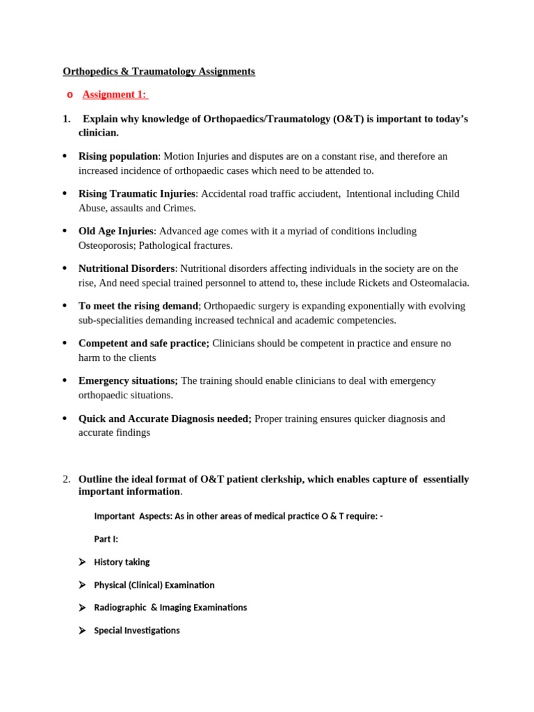 Orthopedics & Traumatology Overview | PDF | Major Trauma | Medical Imaging