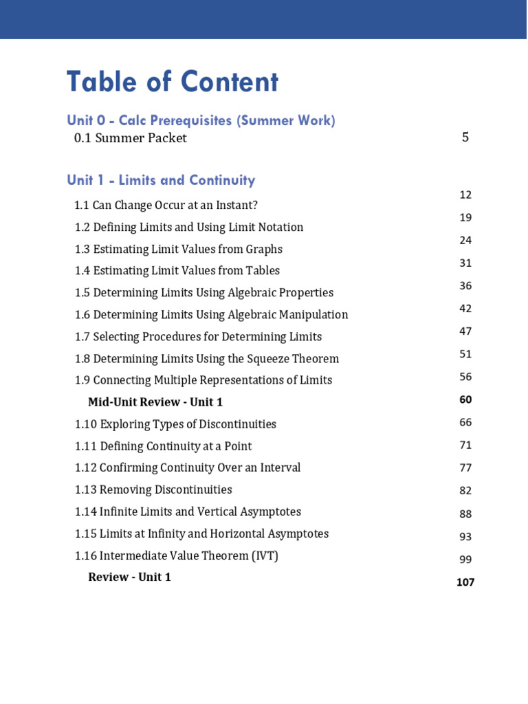 Comprehensive Calculus Course Outline | PDF | Integral | Derivative