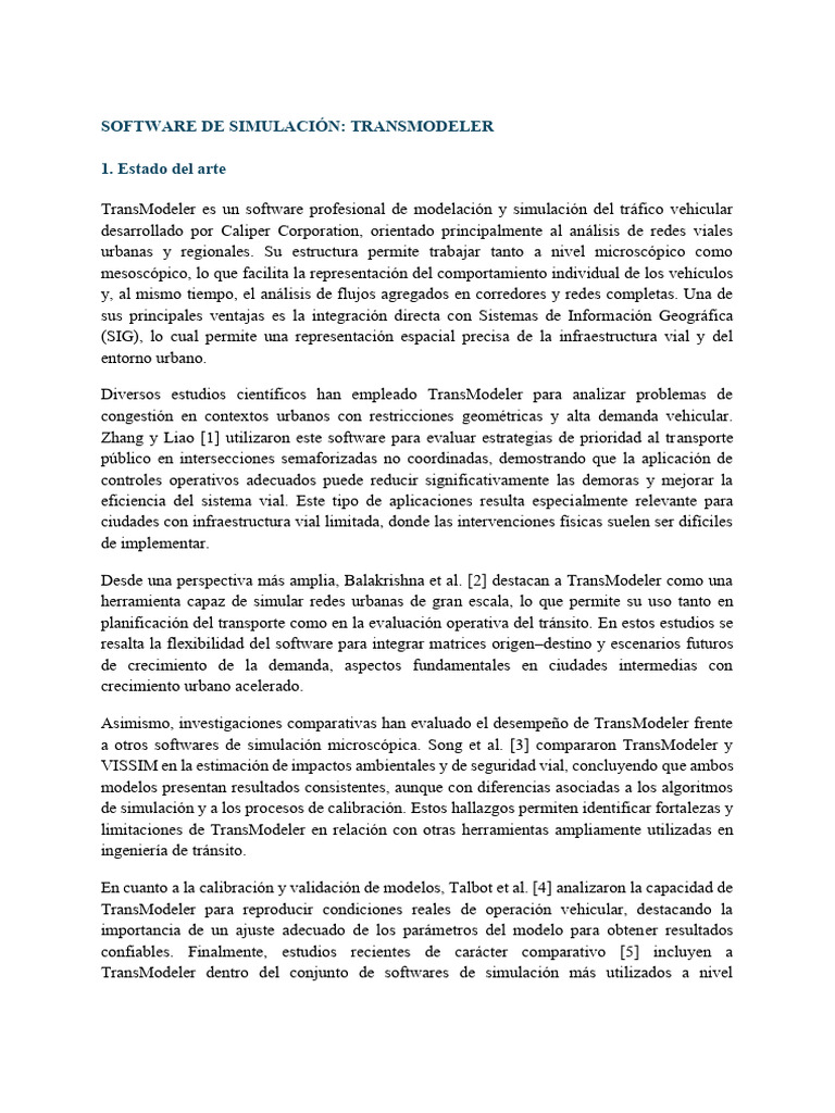 Análisis de TransModeler en Tráfico Urbano | PDF | Software | Transporte