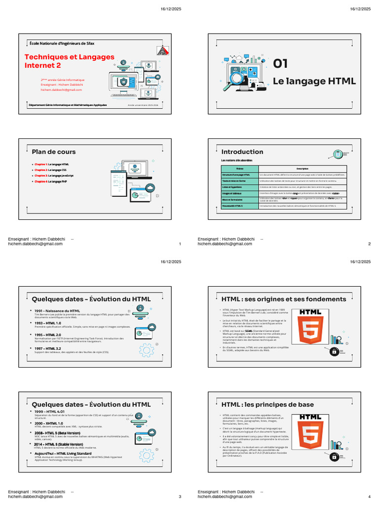 Introduction au langage HTML 5 | PDF | Html | Langage de balisage