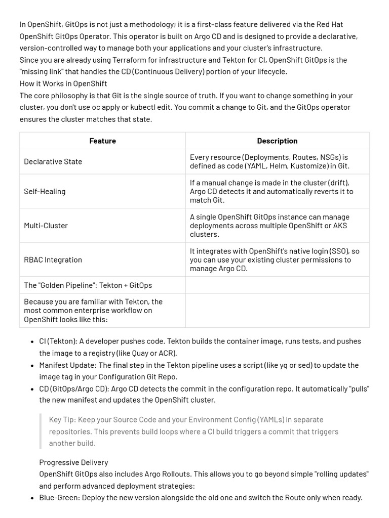 OpenShift GitOps: Streamline CD with Argo CD | PDF | Software Industry ...