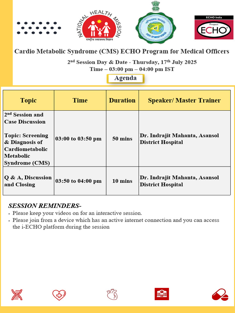Module -2 - Screening and Diagnosis of CMS (17.07.2025 - Thursday) | PDF