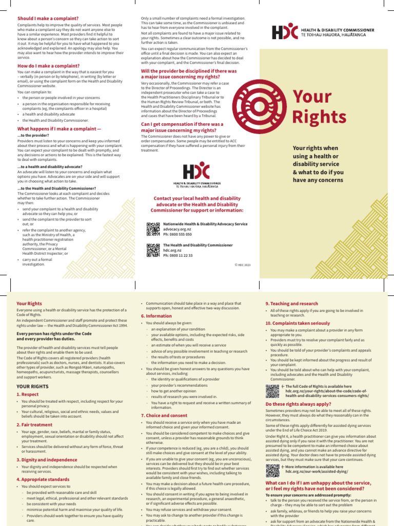 Health & Disability Service Rights Guide | PDF | Informed Consent ...