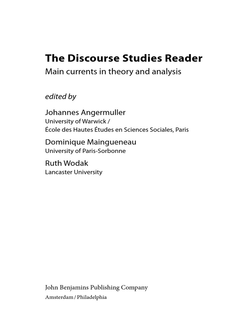 Discourse Analysis: Key Theories & Methods | PDF | Linguistics | Speech