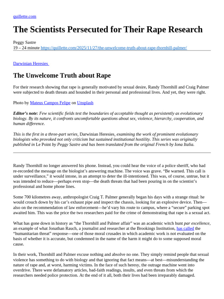 Persecution of Rape Researchers Explained | PDF | Rape