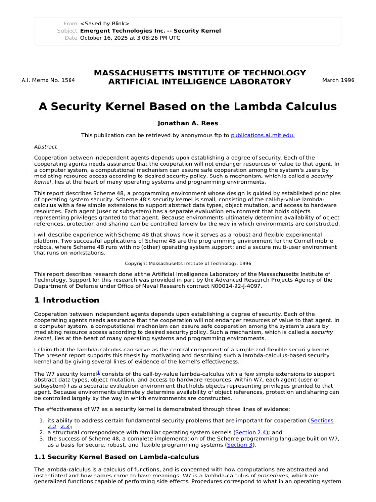 Lambda Calculus Security Kernel Overview | PDF | Scheme (Programming ...