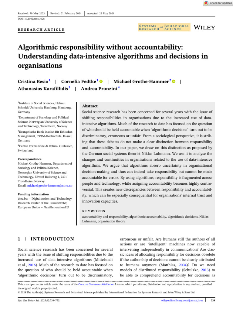 Algorithmic Responsibility vs. Accountability | PDF | Information ...