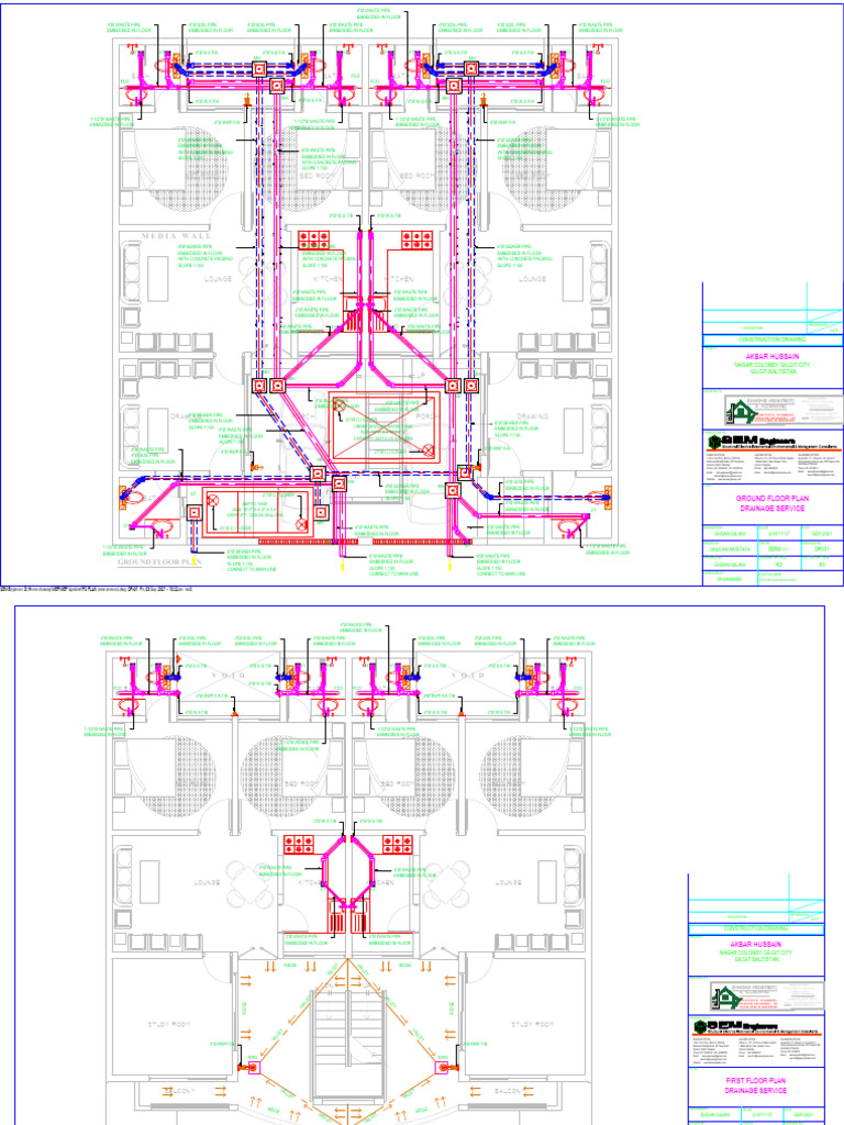 Ground Floor Plan and Drainage Layout | PDF | Environmental Issues With ...
