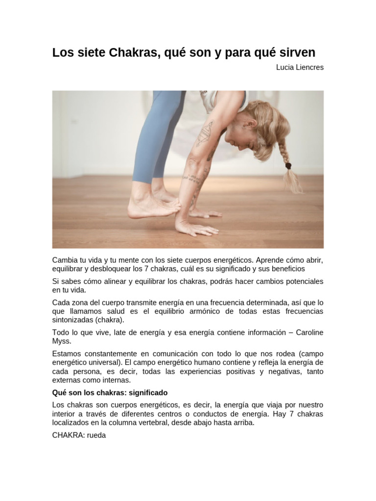 Guía de los Siete Chakras y sus Beneficios | PDF | Amor