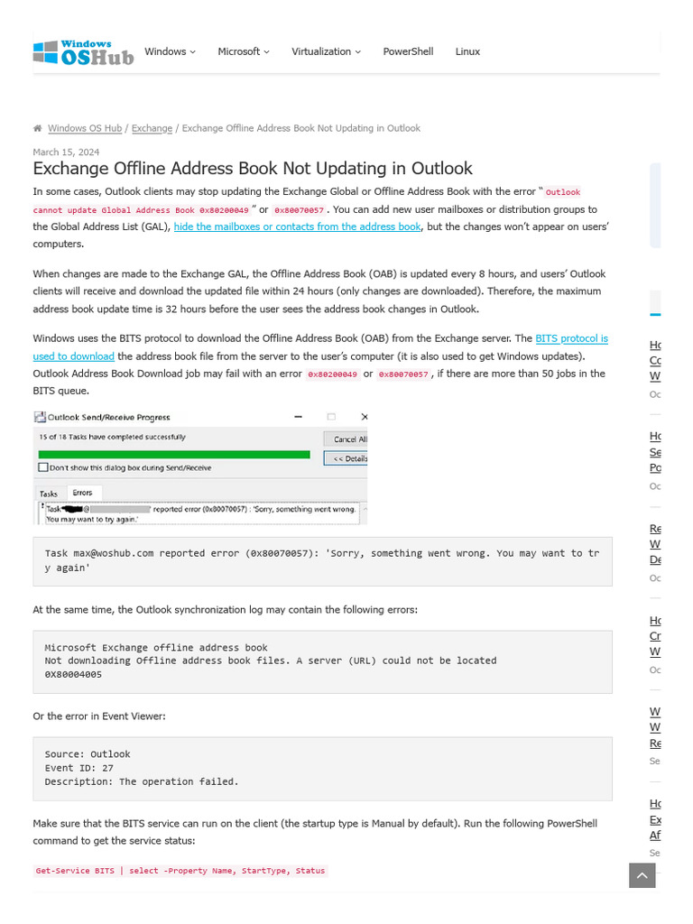 Fix Outlook Offline Address Book Issues | PDF | Microsoft Outlook ...