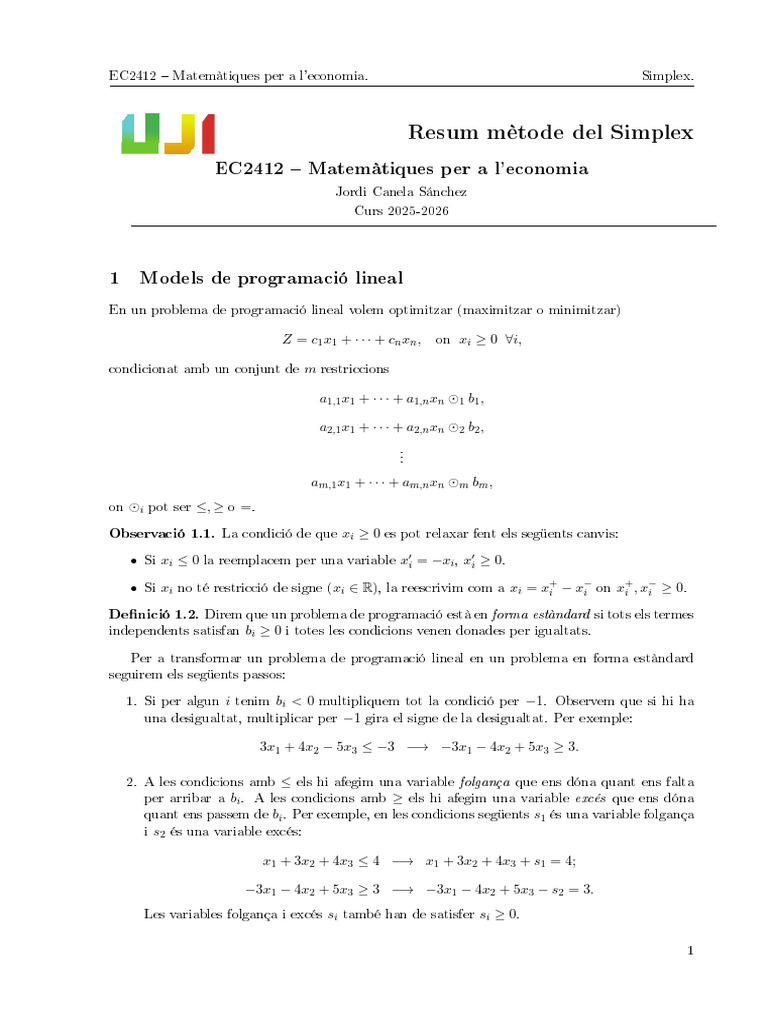 Simplex 2 | PDF