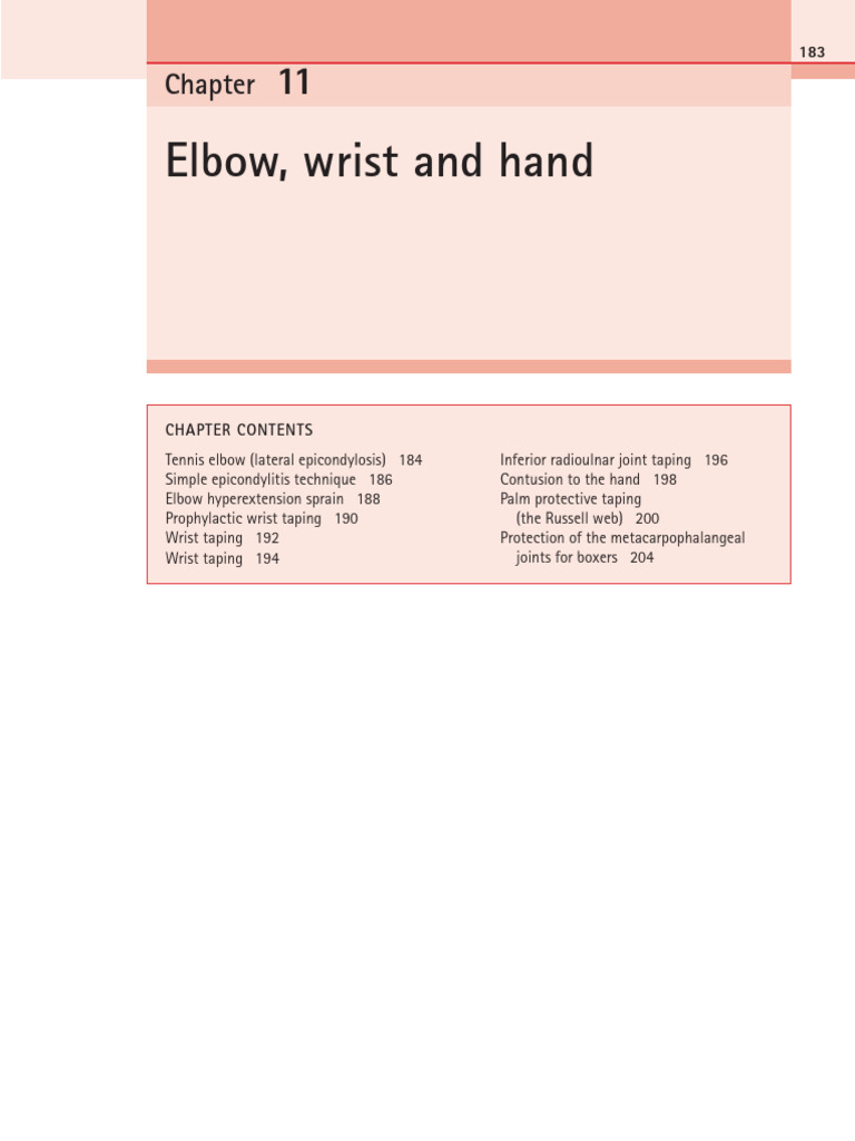 Elbow, Wrist, and Hand Taping Techniques | PDF | Elbow | Anatomical ...