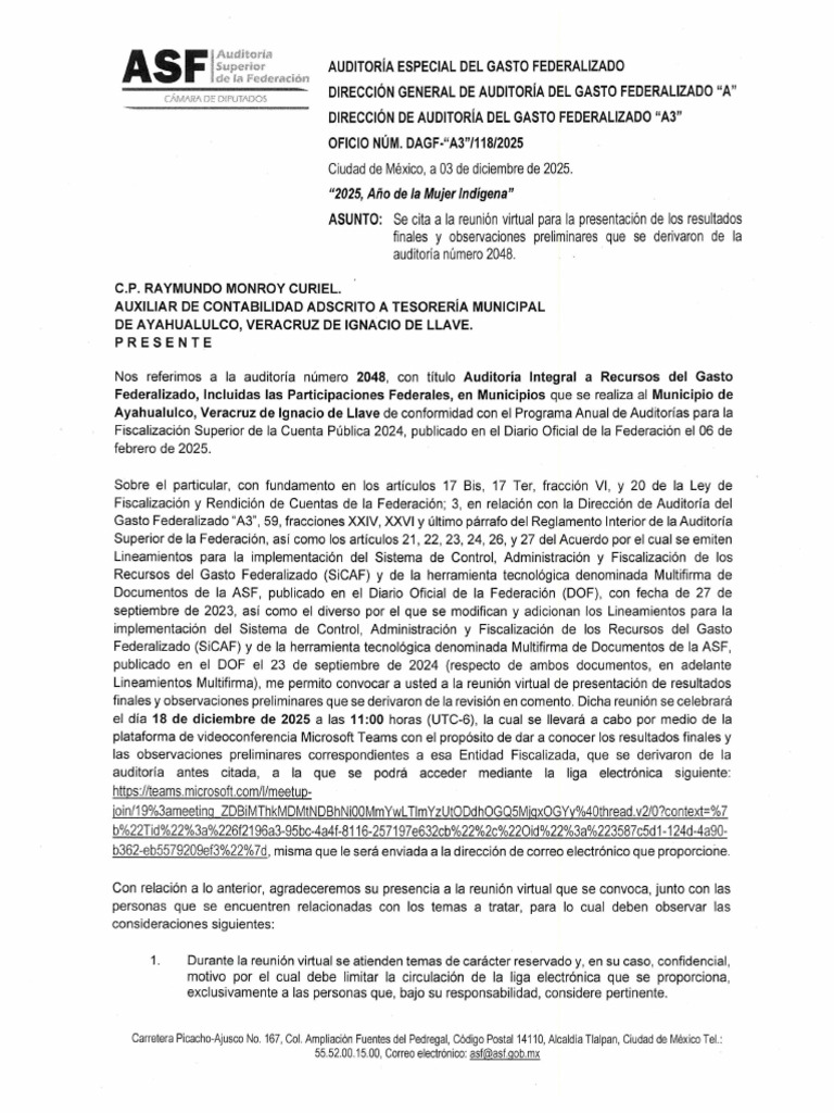 Opf Ayahualulco, Veracruz | PDF