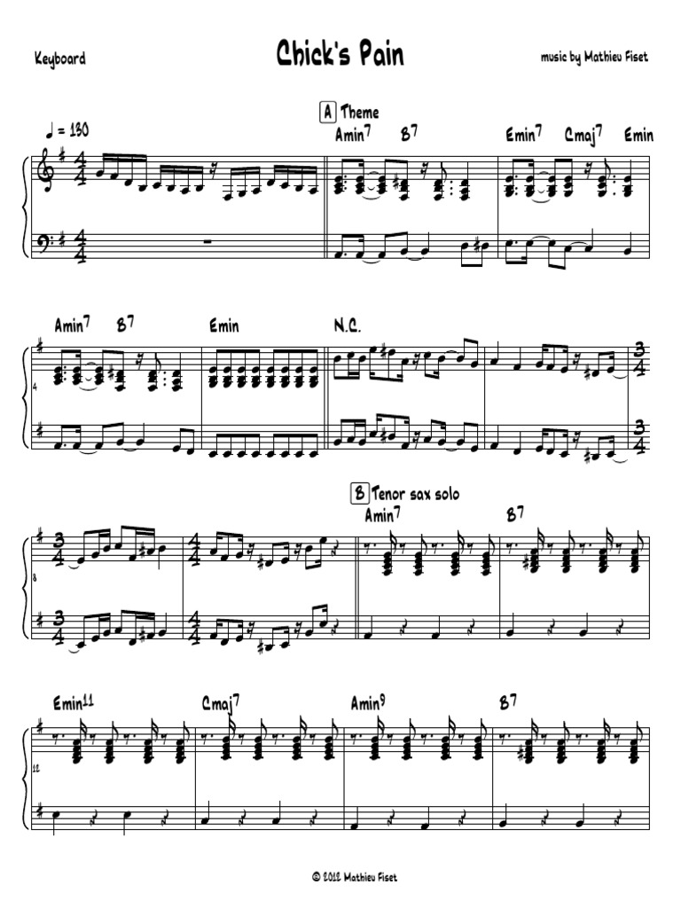 Mathieu Fiset - Chick's Pain (Backing Tracks + Charts) - Chick's Pain ...
