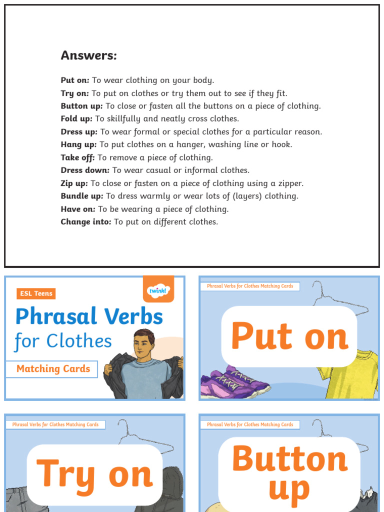 Phrasal Verbs for Clothing Explained | PDF | English As A Second Or ...