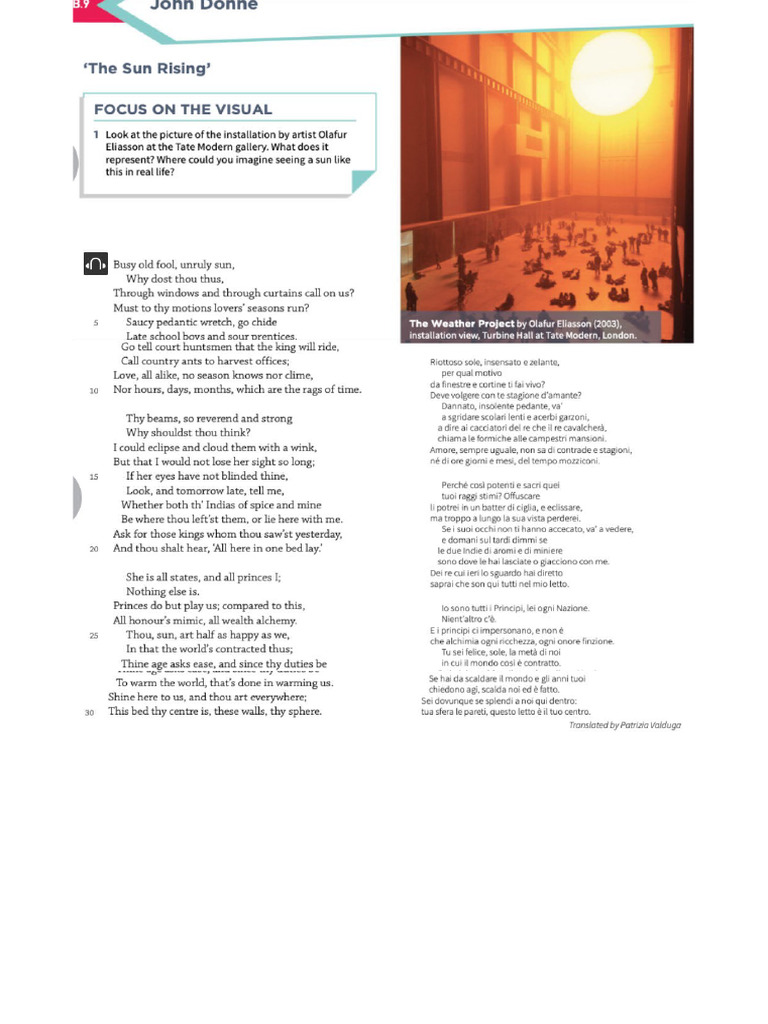 The Sun Rising by J Donne _ Because the night | PDF