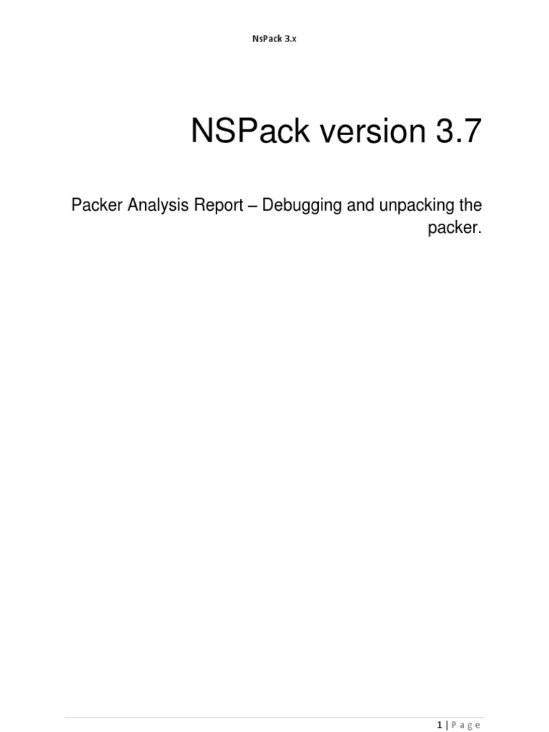 NsPack 3.x Packer Analysis Report | PDF | Pointer (Computer Programming ...