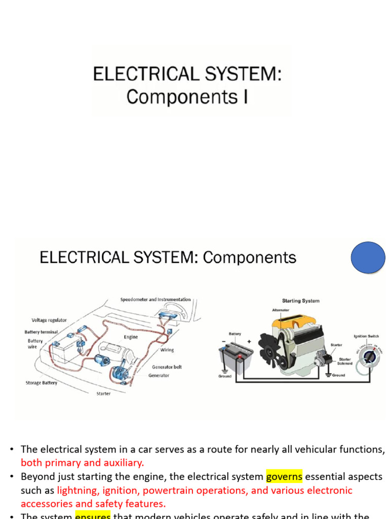 Car Electrical System Components Explained | PDF | Rectifier | Fuse ...