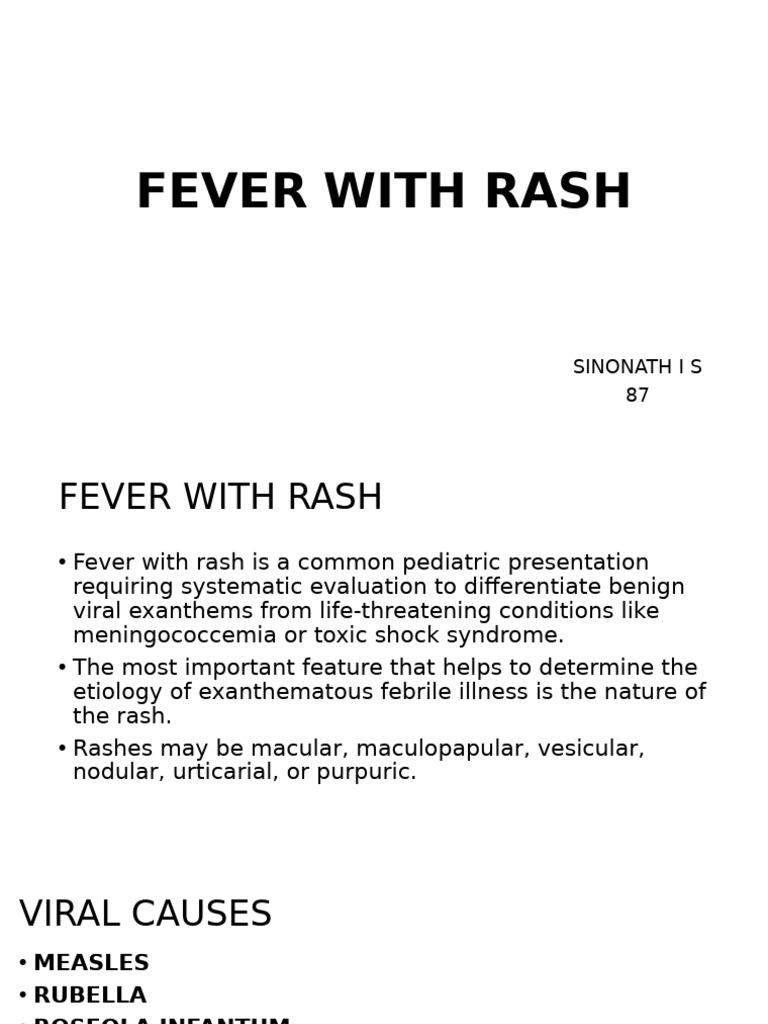 Pediatric Fever with Rash Overview | PDF | Measles | Public Health