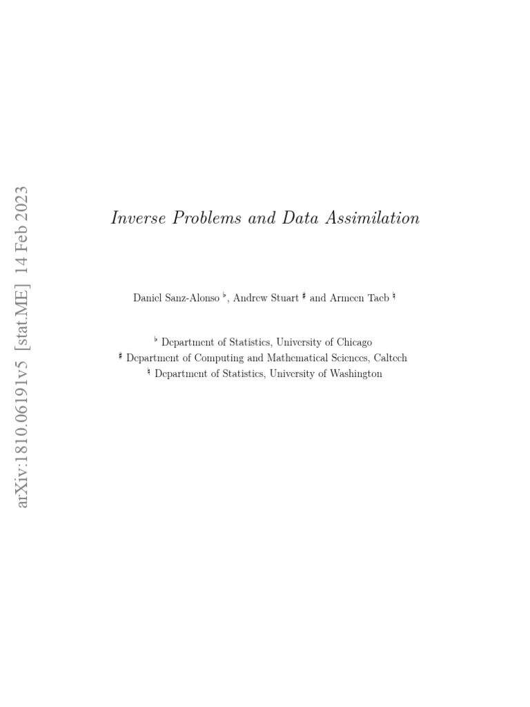 Inverse Problems and Data Assimilation | PDF | Inverse Problem | Norm ...