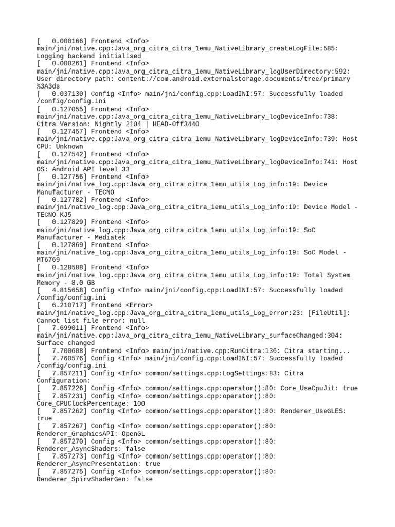 Citra Emulator Log Analysis on Android | PDF | Computing | Computer ...