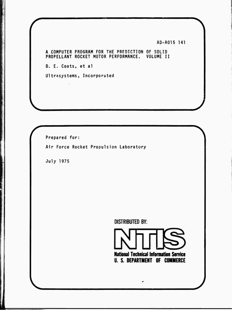 Solid Propellant Rocket Performance Program | PDF | Gases | Rocket ...