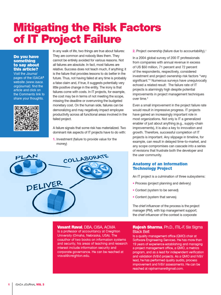 Mitigating IT Project Failure Risks | PDF | Project Management | Risk