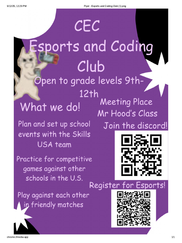 Flyer - Esports and Coding Club (1) .PNG | PDF