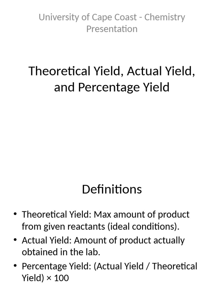 Understanding Yield in Chemistry | PDF