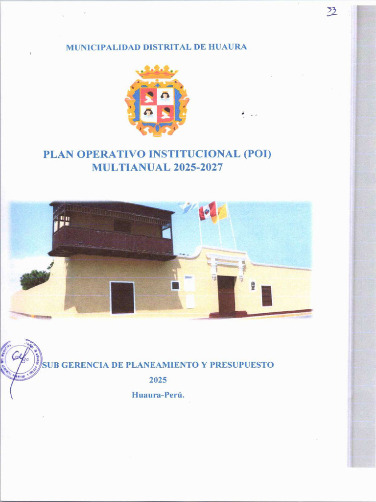 Plan Operativo Institucional Poi Multianual 2025 2027 | PDF