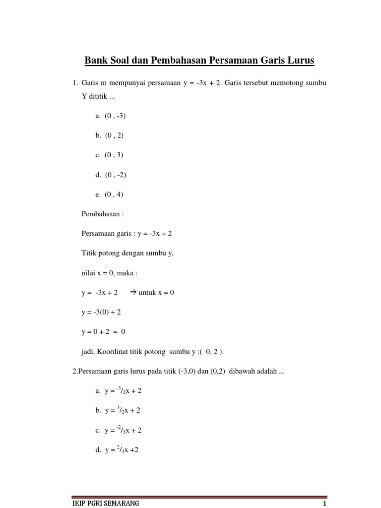 Contoh Soal Dan Contoh Pidato Lengkap Contoh Soal Garis Berpotongan