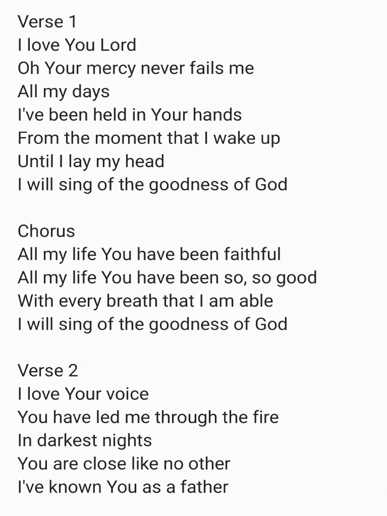 Goodnesse of God | PDF
