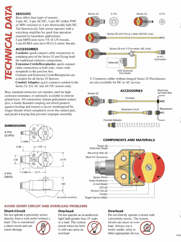 Bray Series 52 Sensor Overview | PDF | Electrical Connector | Equipment