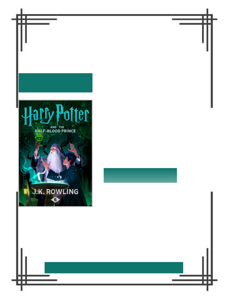 Harry Potter and the Half Blood Prince J K Rowling eBook pdf version ...