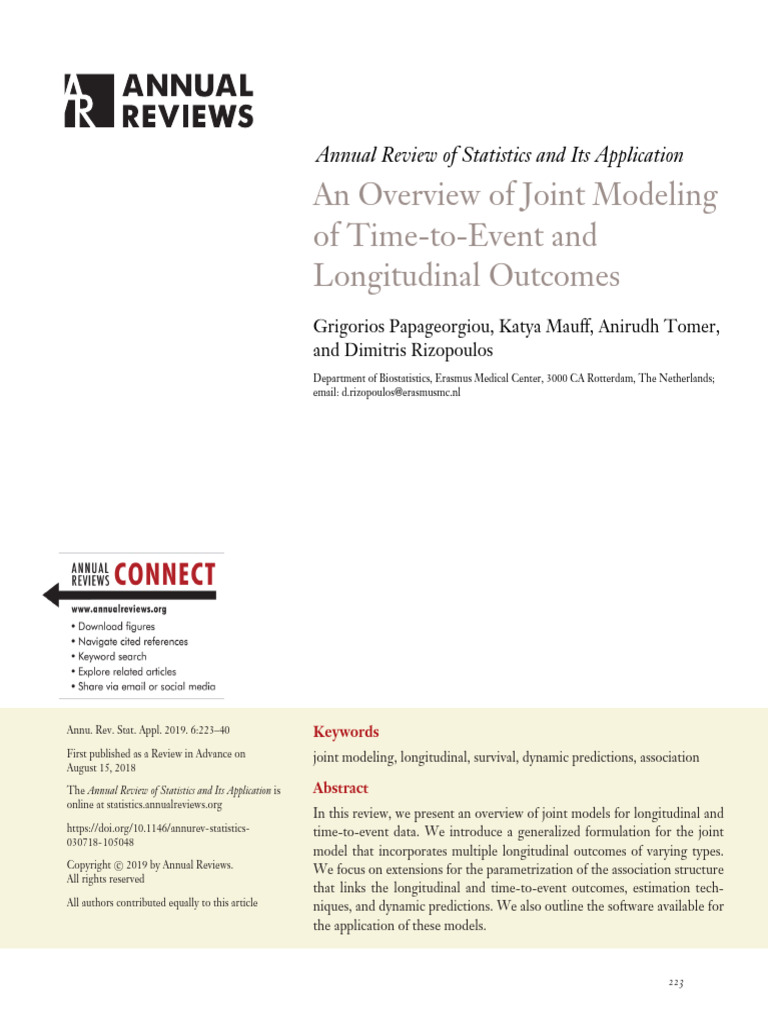 Overview of Joint Modeling Techniques | PDF | Applied Mathematics