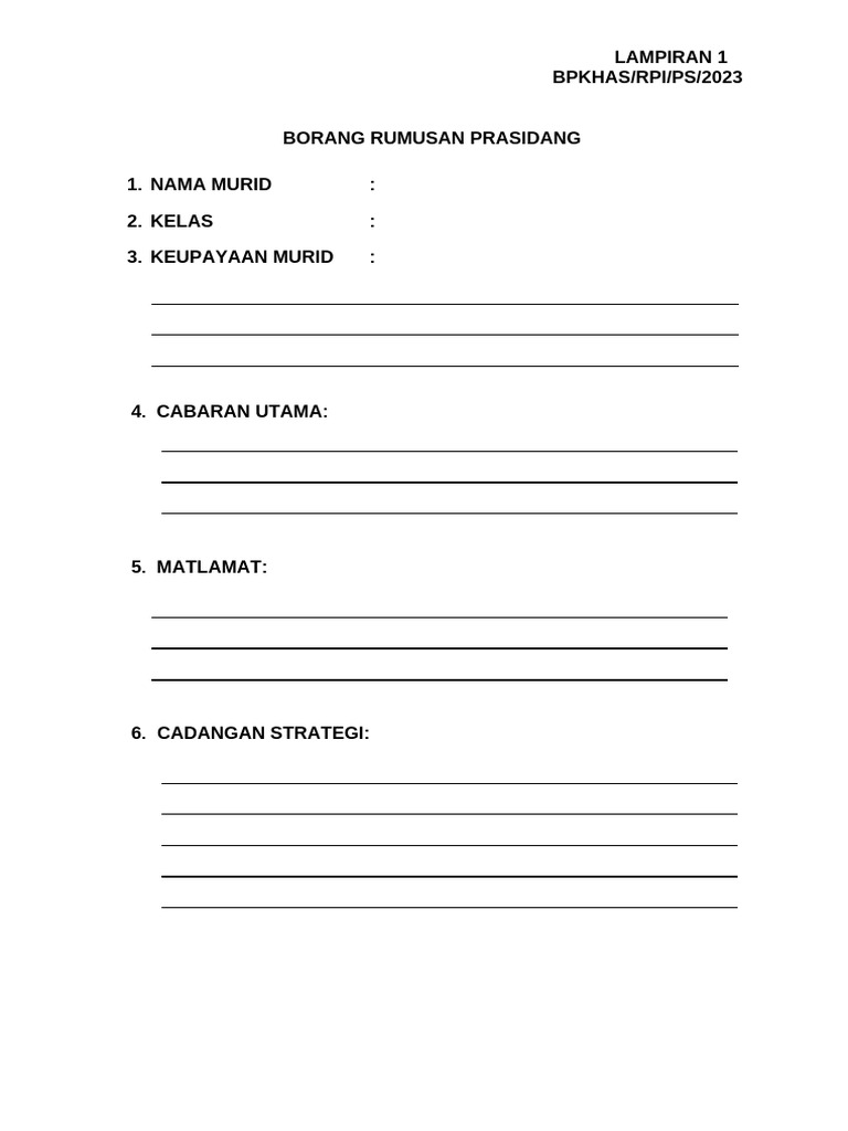 Borang Rpi | PDF