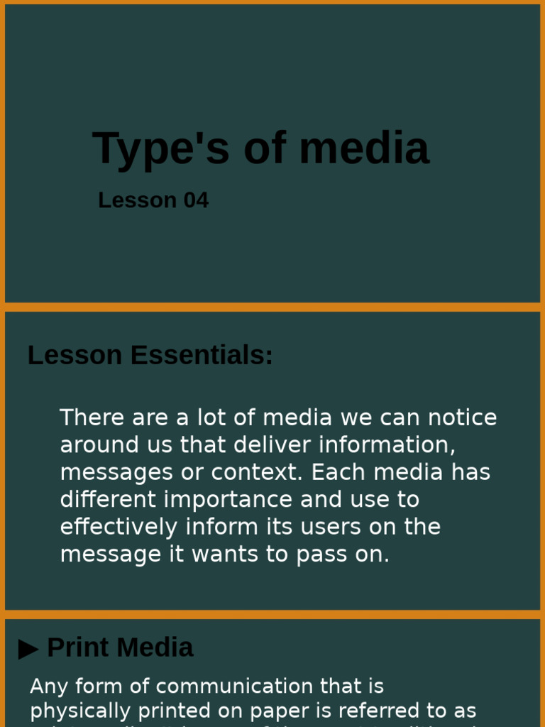Types of Media: Print, Broadcast, New Media | PDF | Mass Media ...