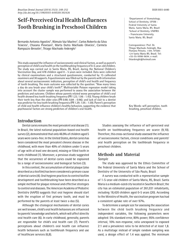 2014 Tooth Brush BDJ | PDF | Oral Hygiene | Human Tooth