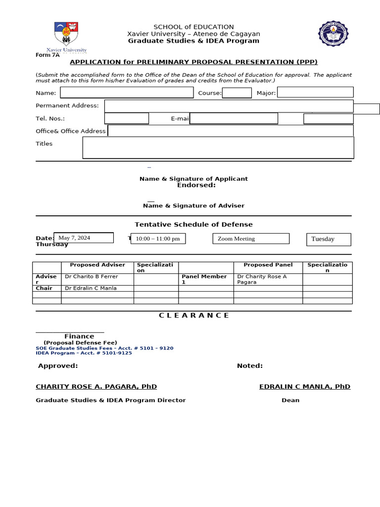 Form 7A -Application for PPP Defense | PDF