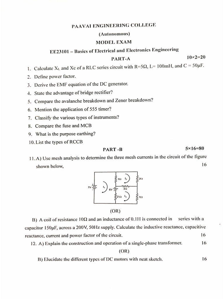 Beee Model Qp Dec-25 | PDF