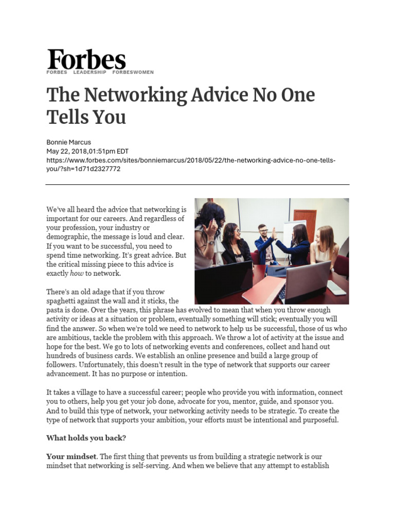 (3) the Networking Advice No One Tells You Main | PDF | Psychology ...