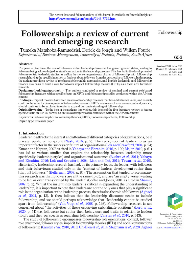 Followers | PDF | Leadership | Behavior
