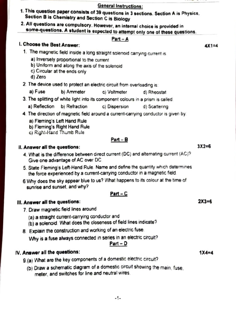 Science Sample Paper | PDF