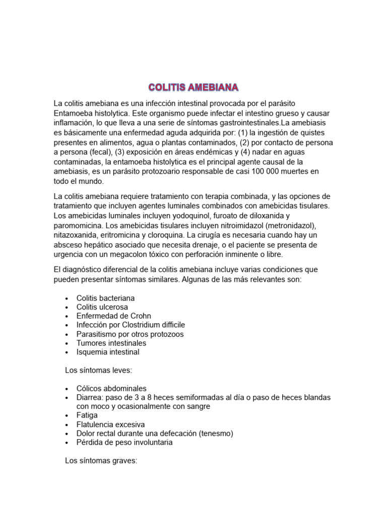 Colitis Amebiana | PDF