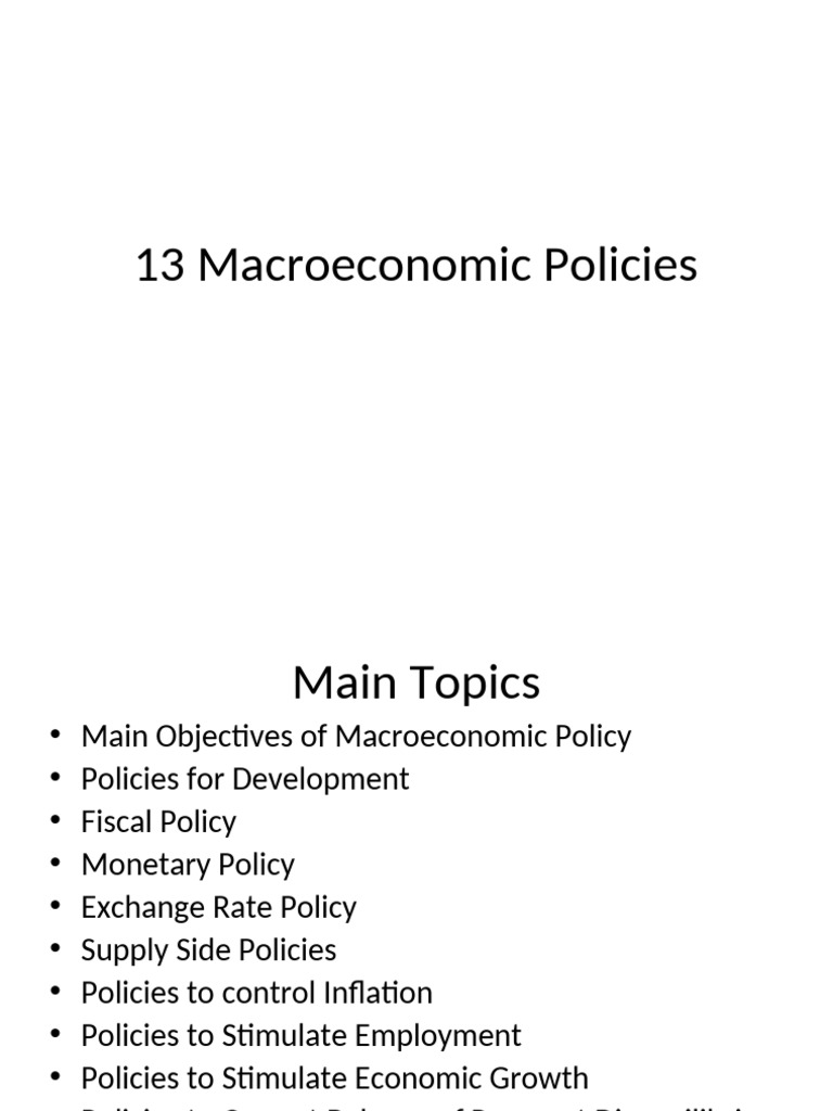 Key Macroeconomic Policies Explained | PDF | Fiscal Policy | Exchange Rate