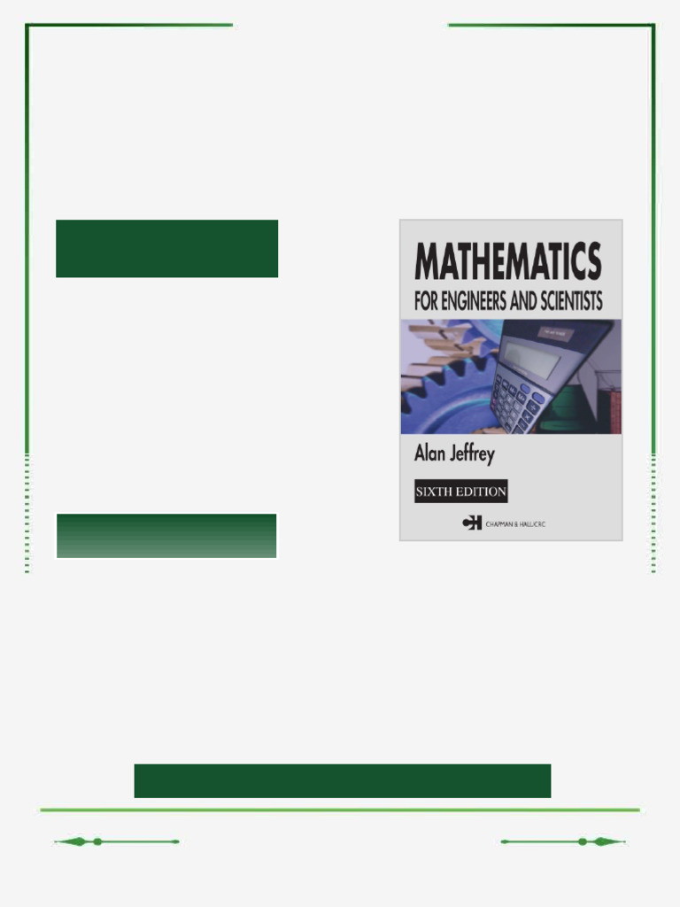 Mathematics for Engineers and Scientists Sixth Edition Alan Jeffrey ...