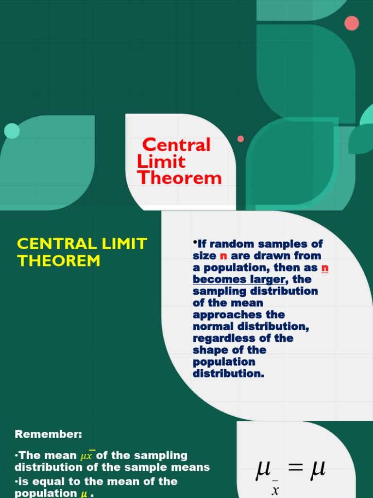 Understanding the Central Limit Theorem | PDF | Standard Deviation ...