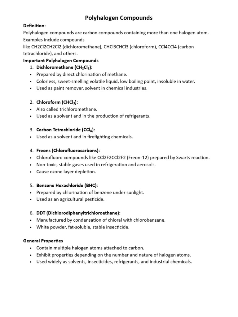 Polyhalogen Compounds | PDF